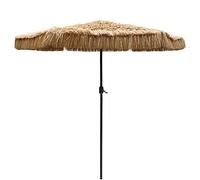 CLSDRZC Outdoor Parasols Garden 2.7m Simulation Straw with Hand Crank 255cm High for Balcony/Terrace/Beach/Patio/Market Parasol - NO Base
