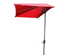 CLSDRZC Outdoor Sunshade Patio Umbrella Half Rectangular Parasol Lightweight Waterproof, for Garden Deck Backyard Umbrellas, with Hand Crank, Easy to Open and Close,Light Coffee 250cmx130cm