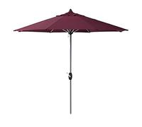 CLSDRZC Outdoor Umbrella, 250cm Sun Protection Waterproof Aluminium Pole Sun Parasol with Crank, Garden Parasol for Patio Beach Pool Umbrellas Good(Red-A)