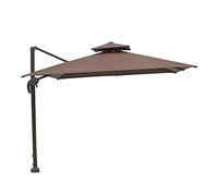 CLSDRZC Outdoor Umbrella, 270cm Wood Color Center Pillar Parasol Easy Assembly for Beach Pool Patio Garden