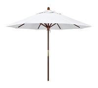 CLSDRZC Outside Garden Lawn Patio Market Umbrellas, Wood Pole Ribs - Round Sun Shades Parasols for Bistro Porch Deck Beach Pool Backyard