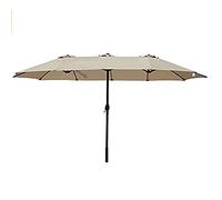 CLSDRZC Parasol,4.5x2.7M Garden Double Balcony Parasol, Waterproof Umbrella Without Base, Used for Outdoor, Swimming Pool, Seaside, Dinner (Khaki)
