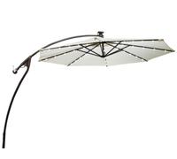 CLSDRZC Parasol 9.8ft Solar Patio Outdoor Hanging Cantilever Offset Easy Open Adustment with LED Lights Beach Umbrella Shade
