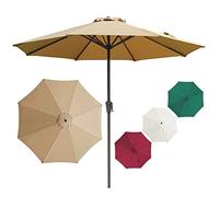 CLSDRZC Parasol Crank 2.7M/3.0M Umbrellas for Outdoor Table Market Umbrella with Sturdy Ribs, Sun Protection Detachable Without Base, Pool, Lawn & Garden,Green 10tf(300cm)