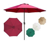 CLSDRZC Parasol Crank 2.7M/3.0M Umbrellas for Outdoor Table Market Umbrella with Sturdy Ribs, Sun Protection Detachable Without Base, Pool, Lawn & Garden，Green 10tf(300cm)