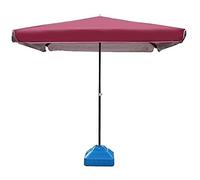 CLSDRZC Parasol Garden Ft Square Patio Beach Sun Shelter, Portable Outside Umbrella For Outdoor Table Deck Garden，Wine Red 6.5 Ft/200cm