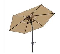 CLSDRZC Parasol Garden Parasols 2.7m Balcony Patio Half Sun Shade with Crank, Semi Round Circular Umbrella for Outdoor Small Terrace Garden,Dark Green