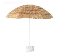 CLSDRZC Parasol,Hawaiian Outdoor Straw Beach Parasol Garden Sun Shade Tilting with Steering Grass Skirt Umbrella Sunscreen Patio Sunshade UV