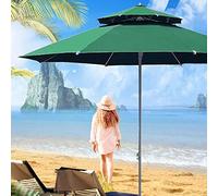 CLSDRZC Parasol, Marketing a Prueba de Viento al Aire Libre de Playa, Grandes parasolas de jardín de 2.7m/9 pies con cigüeñal de 8 Costillas, Campos de Doble Tapa de Servicio Pesado