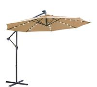 CLSDRZC Parasol Solar Patio Outdoor Hanging Cantilever Offset Easy Open Adustment with LED Lights Beach Umbrella Shade