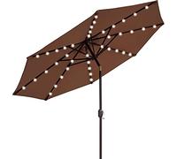 CLSDRZC Parasol,Sun Parasol Parasols 2.5M Crank Solar Light Market Patio Outdoor Umbrellas Self Charging LED Garden Umbrella