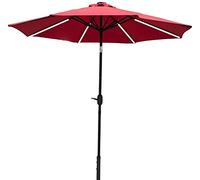 CLSDRZC Parasols 2,5m Paraguas jardín con manivela Barra luz Solar Funcionar e inclinar el Patio la Playa al Aire Libre Sombra Sol, sin Base de Parasol, Azul