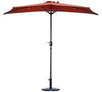 CLSDRZC Parasols 2.7m Outdoor Patio Semicircular Half Umbrella with Crank Sun Shade Semi Round Circular for Small Terrace Balcony Garden