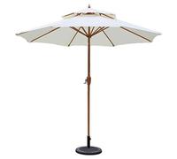 CLSDRZC Parasols 9Ft Patio Outdoor Garden Parasol, Double Top Table Umbrella with Crank, 8 Steel Ribs, Waterproof UV Protection Good