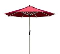 CLSDRZC Patio Outdoor Market Table with Crank, 9ft/2.7m Round Beach/Patio Umbrella Parasol, Garden/Deck Pool Sun Shade Shelter, Aluminium Pole & Ribs