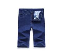 CLSDRZC Plus Size Summer Men's Business Denim Shorts Stretch Slim Blue Thin Short Jeans Men's Clothes