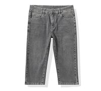 CLSDRZC Plus Size Summer Men's Straight Stretch Short Jeans Classic Business Denim Shorts Men's Clothing