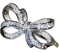 CLSDRZC Productos para niñas 925 Sterling Silver Classic Big Bow Bow Bow Bow Circon Ring para Damas de cumpleaños Joya de Compromiso de Bodas Regalos-N32 Regalos