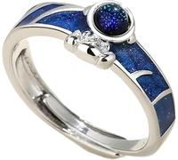 CLSDRZC Productos para niñas Planeta de Lujo Astronauta Pareja Anillos Star Glass Stone Stone Pareja Open Birthday Gifts N44 Regalos