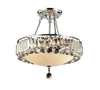 CLSDRZC Round Crystal Droplets Flush Mount Led Chandelier Ceiling Light Fixture Lamp for Dining Room Bedroom Livingroom,A-56cm