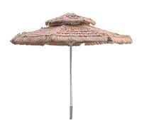 CLSDRZC Round Double Roof Straw Outdoor Sunshade Aluminum Tube 250 CM Thatched Parasol, for Terrace Courtyard Garden Sun Umbrella
