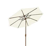 CLSDRZC Round Patio Umbrella, 2.7m Khaki Outdoor Shade with Tilt Function, Wine Red, Dark Green, Beige, for Dining Tables, Gardens, Patios, Garden Sun Parasol