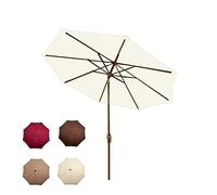 CLSDRZC Round Tilting with Crank Handle for Outdoor Garden Patio Camping, Wine Dark Green, Beige, Khaki, Coffee, Leaning Sun Umbrella Parasol Without Base,Wine Red 2.7M