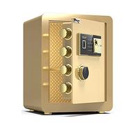 CLSDRZC S Contraseña de Huellas Dactilares Fireproof, Acero electrónico, archivador de la Oficina en casa antirrobo, 6 Formas de desbloquear (Brown, 36x32x40cm)