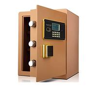 CLSDRZC Seguridad Digital a Prueba de Fuego, a Prueba de Agua, Cerradura de Dinero y contraseña a Prueba de Agua con Huellas Dactilares para el hogar, Llave Doble Especial para Oficina en el hogar