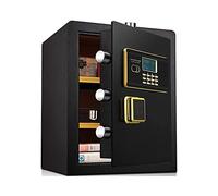 CLSDRZC Seguridad Digital a Prueba de Fuego, a Prueba de Agua, Cerradura de Dinero y contraseña a Prueba de Agua con Huellas Dactilares para el hogar, Llave Doble Especial para Oficina en el hogar