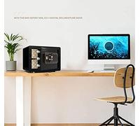 CLSDRZC Seguridad, Digital con código de Bloqueo Combinado y Llave, Huella Digital biométrica, Dinero de la Oficina en casa Efectivo en Efectivo para Joyas en Efectivo, Negro