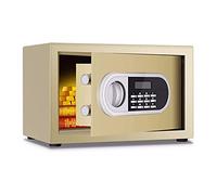 CLSDRZC Seguridad, Digital electrónico, Acero pequeño para el hogar, Propiedad de la Oficina, Efectivo, Medicina y Joyas se Puede Poner en la Pared, (25 * 25 * 32.5 cm) (Oro)
