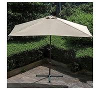CLSDRZC Small 250cm Waterproof Polyester Fabric Garden Triangle Base, Half Parasol for Lawn Deck Patio Balcony，Red
