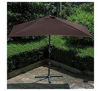 CLSDRZC Small 250cm Waterproof Polyester Fabric Garden Triangle Base, Half Parasol for Lawn Deck Patio Balcony，Red