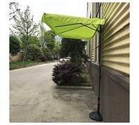 CLSDRZC Square 230cm Waterproof Umbrella Shallow Half with Crank Sun Protection, Small Parasol for Garden Deck Backyard Pool