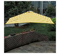 CLSDRZC Square 250cm Striped Pattern UV Protective Half Easy Crank Open, Garden Parasol Umbrella for Commercial Residential Use