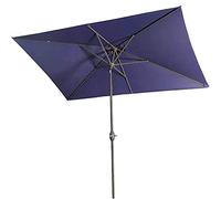 CLSDRZC Square Outdoor Market Table with Push Button Tilt and Crank, 6ft Patio Umbrellas for Porch/Poolside/Lawn/Doorway, Portable Garden Umbrella Parasol，Dark Blue