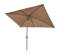 CLSDRZC Square Parasol Garden Beach Table No Base, Balcony Brown, Hand Crank, Adjustable Height, Portable Outdoor Umbrella