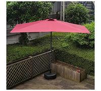 CLSDRZC Square Water Injection Base, 250cm Sunshade Rainproof Half with Crank, Garden Parasol Lawn Deck Patio Balcony，Yellow