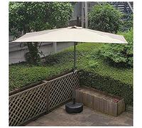 CLSDRZC Square Water Injection Base, 250cm Sunshade Rainproof Half with Crank, Garden Parasol Lawn Deck Patio Balcony，Yellow