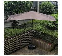 CLSDRZC Square Water Injection Base, 250cm Sunshade Rainproof Half with Crank, Garden Parasol Lawn Deck Patio Balcony，Yellow