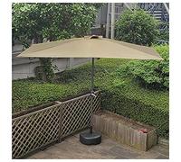 CLSDRZC Square Water Injection Base, 250cm Sunshade Rainproof Half with Crank, Garden Parasol Lawn Deck Patio Balcony，Yellow