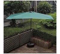 CLSDRZC Square Water Injection Base, 250cm Sunshade Rainproof Half with Crank, Garden Parasol Lawn Deck Patio Balcony，Yellow