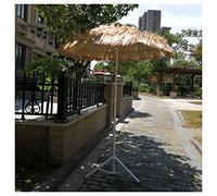 CLSDRZC Straw Base, 150cm Raffia Umbrella with Tilt Function, Hawaiian Beach Parasol for Garden Pool Patio