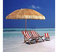 CLSDRZC Straw Garden Shading, The Outdoor Portable Beach Parasol Witj Tilting Functiom, Which Can Be Folded For Easy Storage, Courtyard Thatched Umbrella, 2.4M
