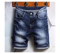 CLSDRZC Summer Classic Men's Denim Shorts Straight Frayed Stitching Men's Jeans Overalls Shorts Streetwear