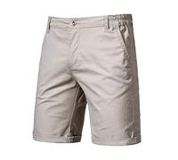 CLSDRZC Summer Cotton Solid Shorts Men Casual Business Social Elastic Waist Men Shorts Beach Shorts
