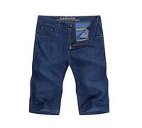 CLSDRZC Summer Denim Shorts Men Jeans Blue Slim Straight Cut Business Casual Thin Men's Shorts Jeans