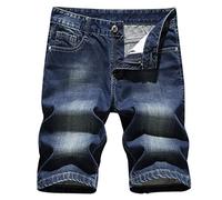 CLSDRZC Summer Men's Classic Thin Five-Point Denim Shorts Men's Loose Plus Size Shorts Straight Pants Jeans