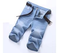 CLSDRZC Summer Men's Straight Thin Short Jeans Classic Business Stretch Denim Shorts Men's Clothes